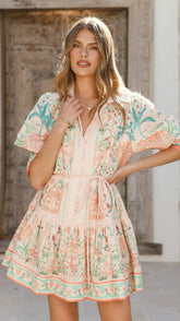 Nalita Mini Dress - Aurora Print