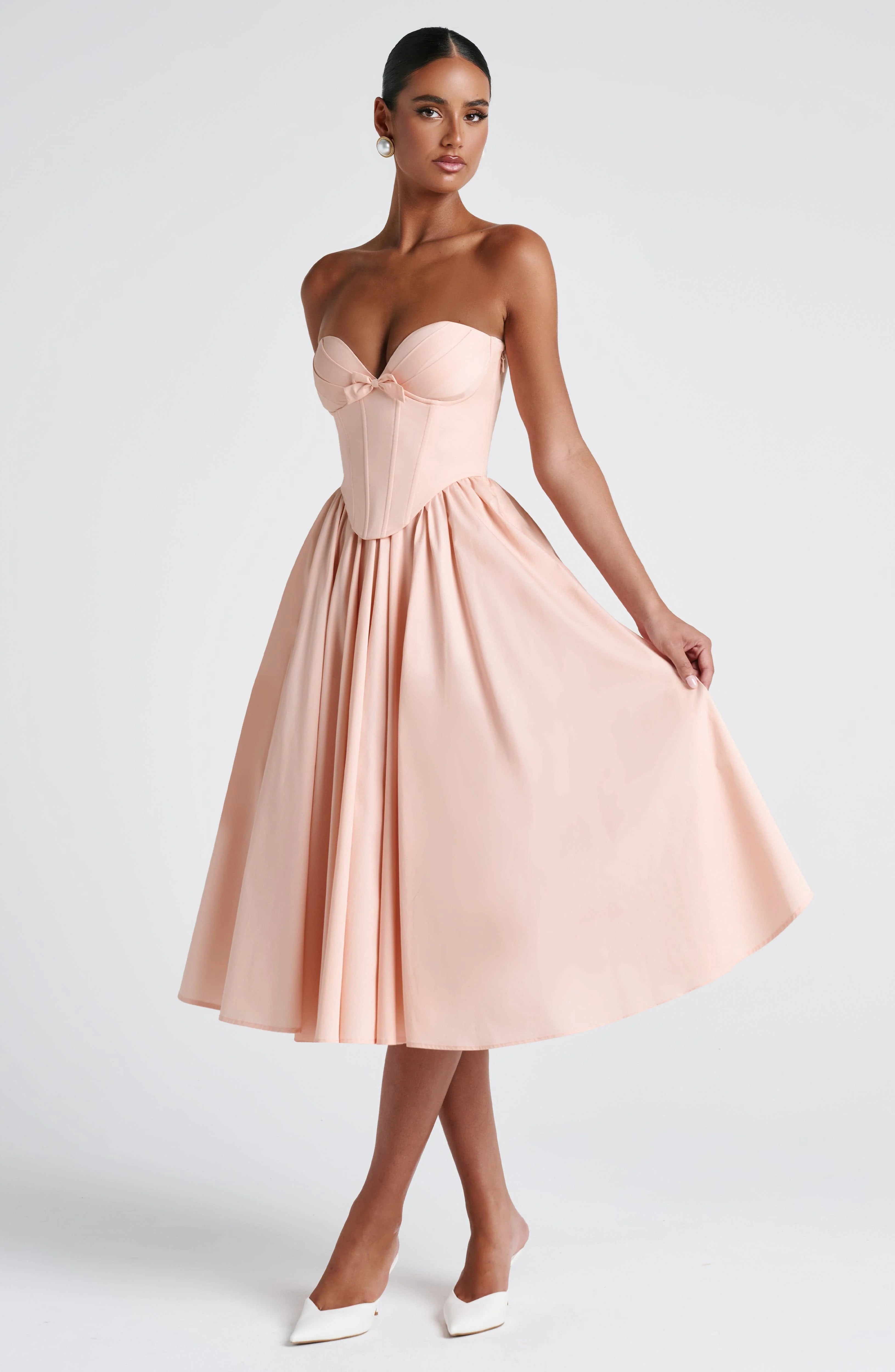 Prim Midi Dress - Soft Peach